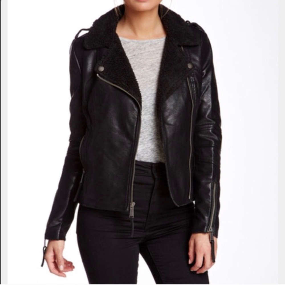BCBGeneration vegan leather motto jacket